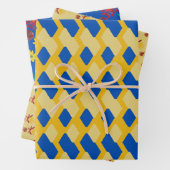 Set of 3 floral and geometric Wrapping Paper (In situ)