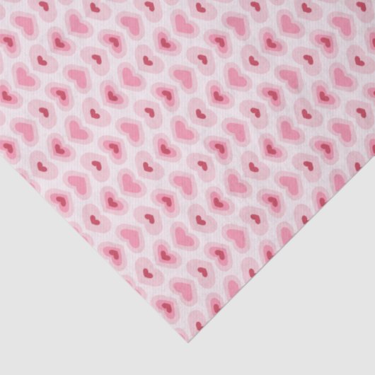 Set of 3-Modern Light Pink & Red Hearts Tissuepapier (Detail)