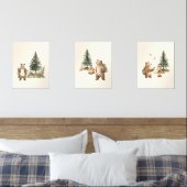 Set of 3 One Happy Camper Bear Nursery Wall Art (Slaapkamer)