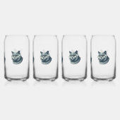 set of 4 gletsjers cat blikvorm glas (Achterkant)