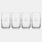 set of 4 gletsjers cat blikvorm glas (Rechts)