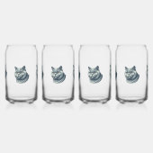 set of 4 gletsjers cat blikvorm glas (Links)