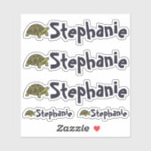 Set of 5 Cute Turtle Name Stickers (Vel)