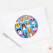 Set Of Adorable Dogs Ronde Sticker (Envelop)
