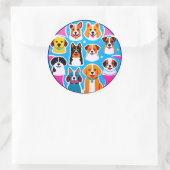 Set Of Adorable Dogs Ronde Sticker (Tas)