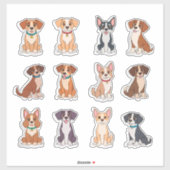 Set Of Adorable Dogs Sticker (Vel)