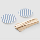 Set of Fans Baby Blue & White Stripe Handwaaier (Niet-gemonteerd)