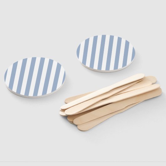 Set of Fans Baby Blue & White Stripe Handwaaier (Niet-gemonteerd)