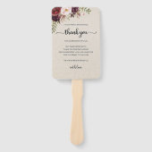 Set of Fans (Elegant Rustic Marsala Floral Save) Handwaaier (Voorkant)