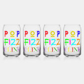 Set Of Four New Year Printed Can Glasses Blikvorm Glas (Achterkant)