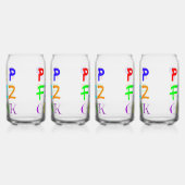 Set Of Four New Year Printed Can Glasses Blikvorm Glas (Rechts)