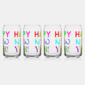 Set Of Four New Year Printed Can Glasses Blikvorm Glas (Links)