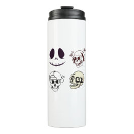 Set of Four Unique Skull Illustrations Thermosbeker
