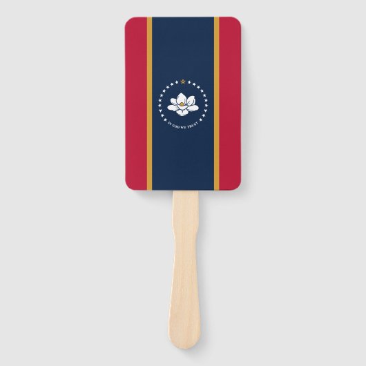 Set of hand fans with flag of Mississippi, USA Handwaaier (Voorkant)