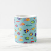 Set of tropical fish. line seamless pattern koffiemok (Center)