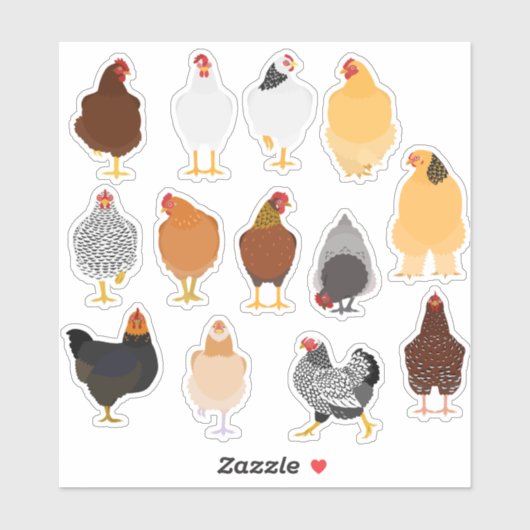 set of various chickens sticker (Vel)
