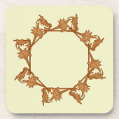 Set onderzetter - Bladeren in cirkel (octagon) (Voorkant)