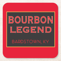 Set onderzetter - Legende Bourbon op rood