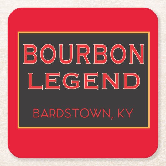 Set onderzetter - Legende Bourbon op rood (Voorkant)