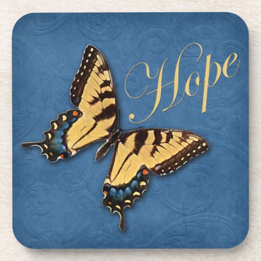 Set Onderzetter van Butterfly en Hope Cork (6) (Voorkant)