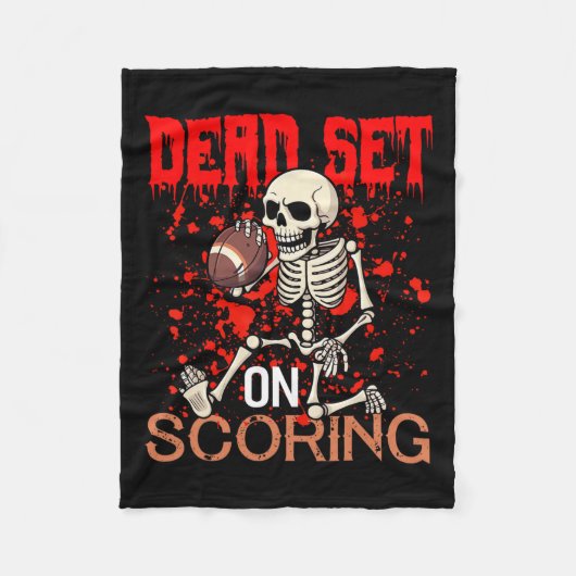 Set op Scoring Skeleton Football speler Halloween Fleece Deken (Voorkant)