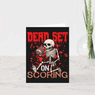 Set op Scoring Skeleton Football speler Halloween Kaart