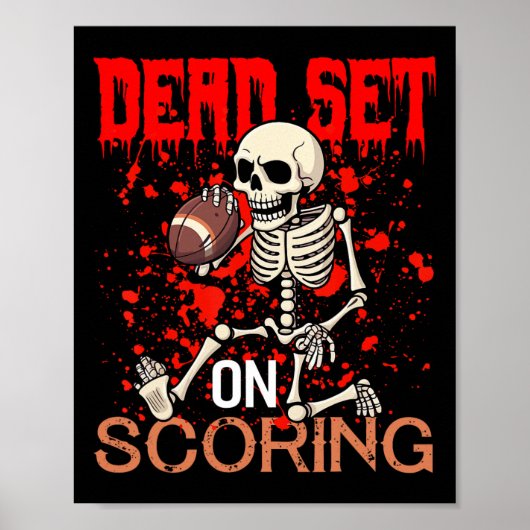 Set op Scoring Skeleton Football speler Halloween Poster (Voorkant)