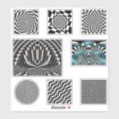 Set optische illusie-stickers sticker (Vel)