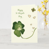 SET PATRICK'S DAG LUCKY SHAMROCK LADIES MET HEARTS KAART (Gele Bloem)