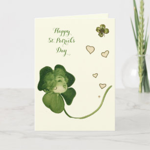 SET PATRICK'S DAG LUCKY SHAMROCK LADIES MET HEARTS KAART
