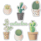 Set Plant Potted Cactus Sticker (Voorkant)
