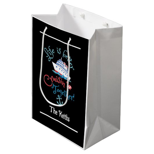 Set Sail Cruise Gift Bag Medium Cadeauzakje (Voorkant Gekanteld)