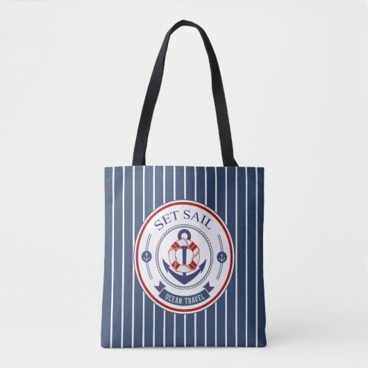 Set Sail Nautical Tote Bag (Voorkant)