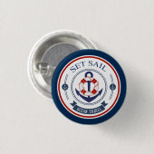 Set Sail Ocean Travel Nautisch Ronde Button 3,2 Cm (Voorkant /achterkant)