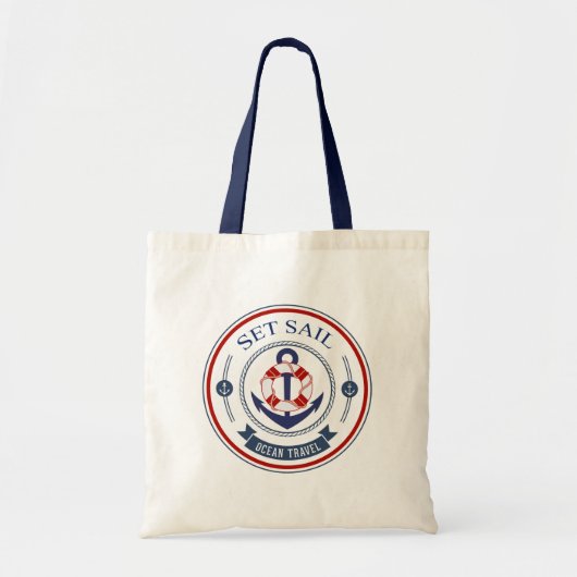 Set Sail Ocean Travel Nautisch Tote Bag (Voorkant)
