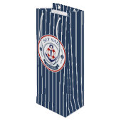 Set Sail Ocean Travel Nautisch Wijn Cadeautas (Achterkant Gekanteld)