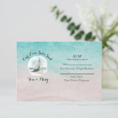 Set Sail Wedding RSVP Kaartje (Staand voorkant)