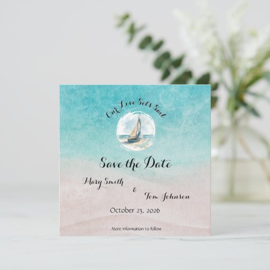 Set Sail Wedding Save the Date (Staand voorkant)