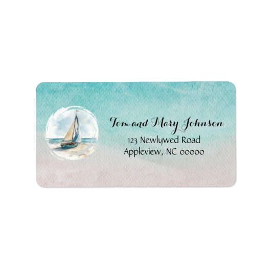 Set Sail Wedding Save the Date Etiket (Voorkant)