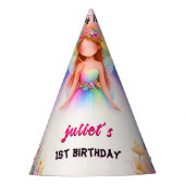 set schattig bloemenroze meisje fee eerste 1e verj feesthoedjes (Voorkant)