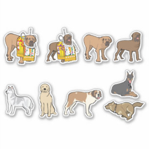set schattige honden sticker