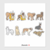 set schattige honden sticker (Vel)