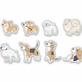 set schattige honden sticker (Voorkant)