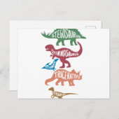 Set silhouettes van verschillende dinosaurussen briefkaart (Voorkant / Achterkant)