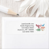 Set silhouettes van verschillende dinosaurussen etiket (Insitu)