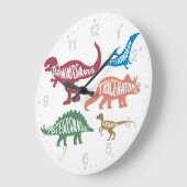 Set silhouettes van verschillende dinosaurussen grote klok (Hoek)