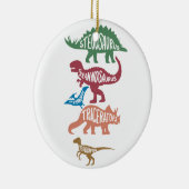 Set silhouettes van verschillende dinosaurussen keramisch ornament (Rechts)