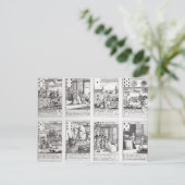 Set speelkaarten die satirisch weergeven briefkaart (Staand voorkant)