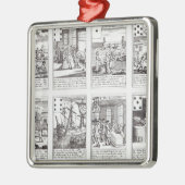 Set speelkaarten die satirisch weergeven metalen ornament (Links)