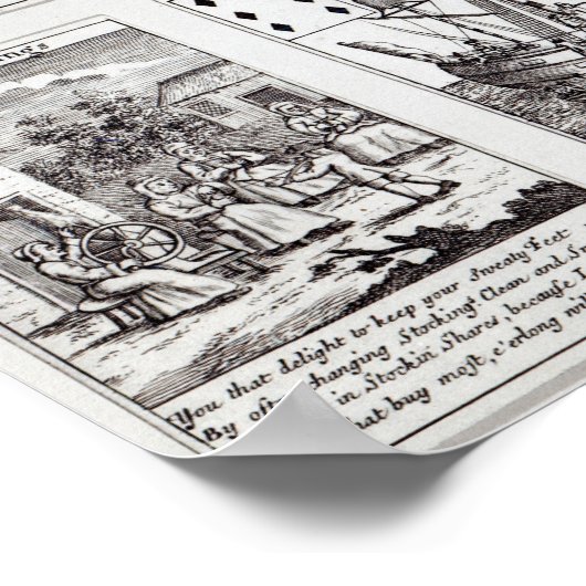 Set speelkaarten die satirisch weergeven poster (Hoek)